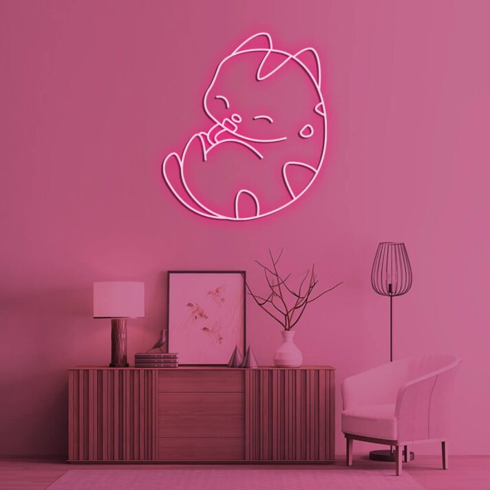 schlafende Katze LED-Neonschild Wohnzimmer Schlafzimmer