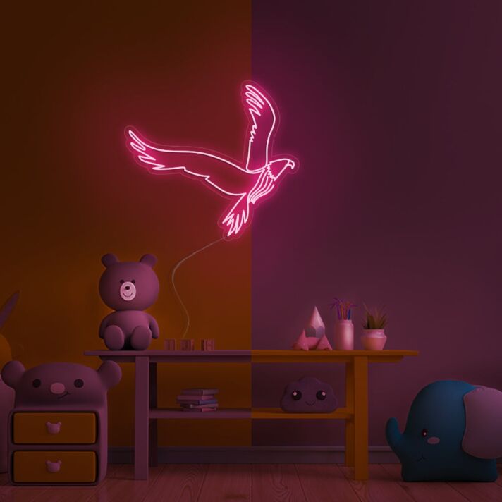 fliegender Papagei LED-Neonschild für Kinderzimmer und Wohnzimmer