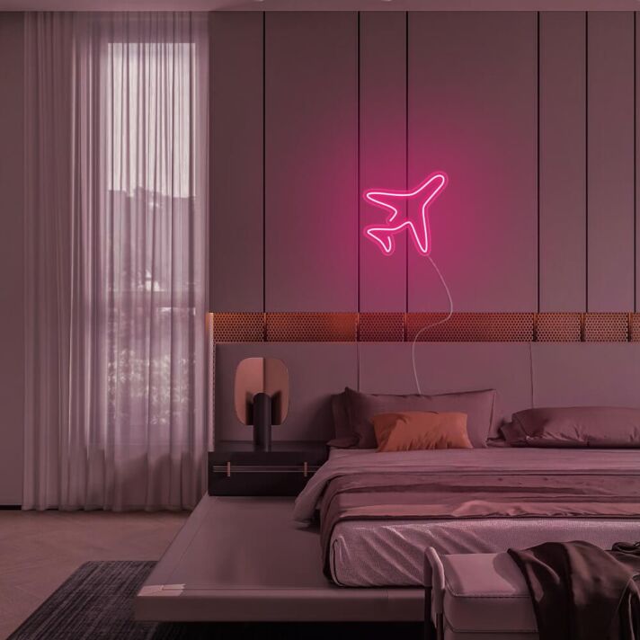 Flugzeug LED-Neonschild für Schlafzimmer oder Wohnzimmer
