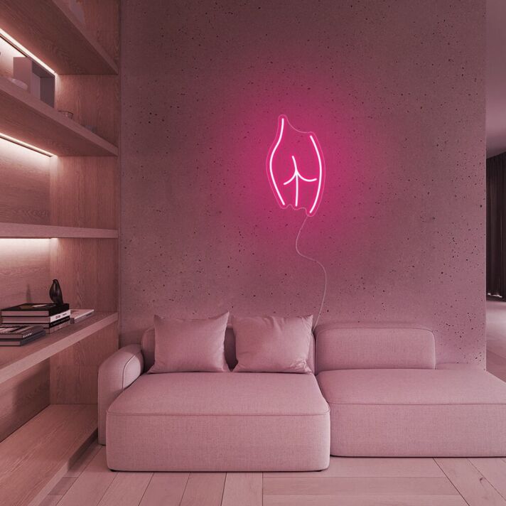 Minimalistische Darstellung eines menschlichen Gesäßes LED-Neonschild Wohnzimmer Studio