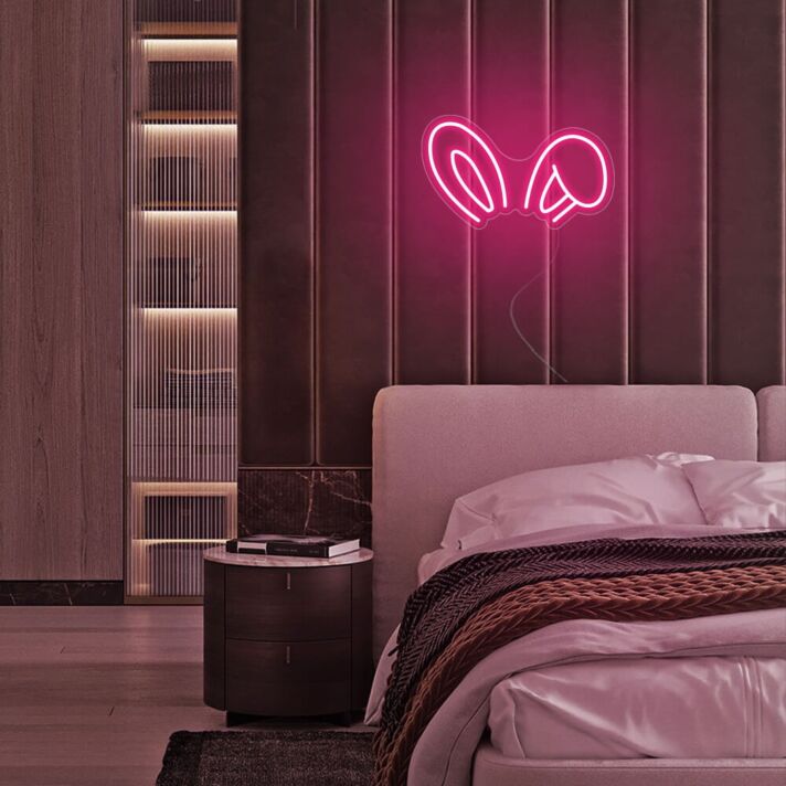 Hasenohren LED-Neonschild Schlafzimmer Wohnzimmer