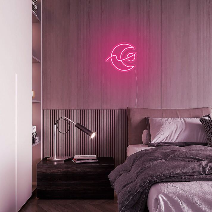Mond mit Wolke LED-Neonschild Schlafzimmer