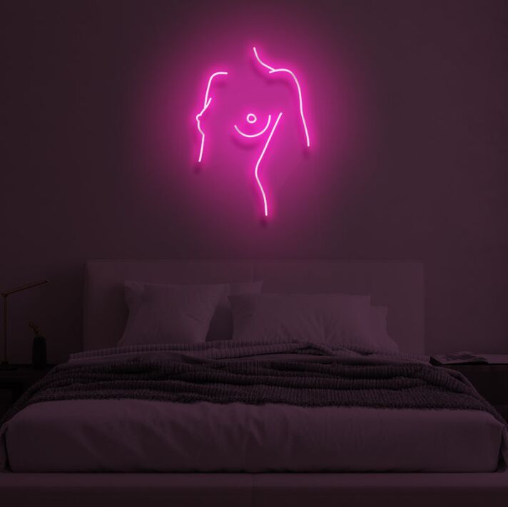 Abstrakte weibliche Körperkontur LED-Neonschild Schlafzimmer Kunstdekor
