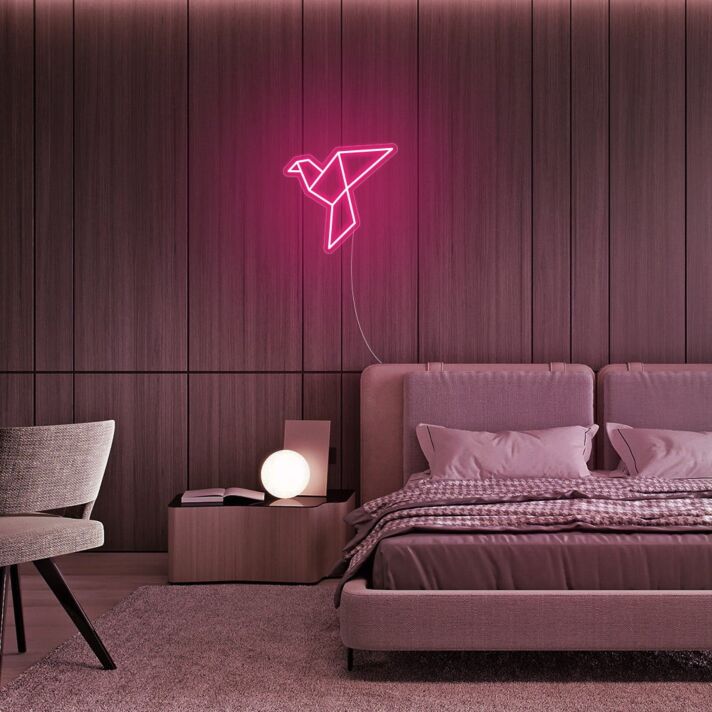 Origami Vogel LED-Neonschild Schlafzimmer Wohnzimmer