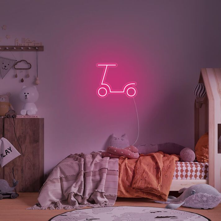 Tretroller LED-Neonschild für Kinderzimmer