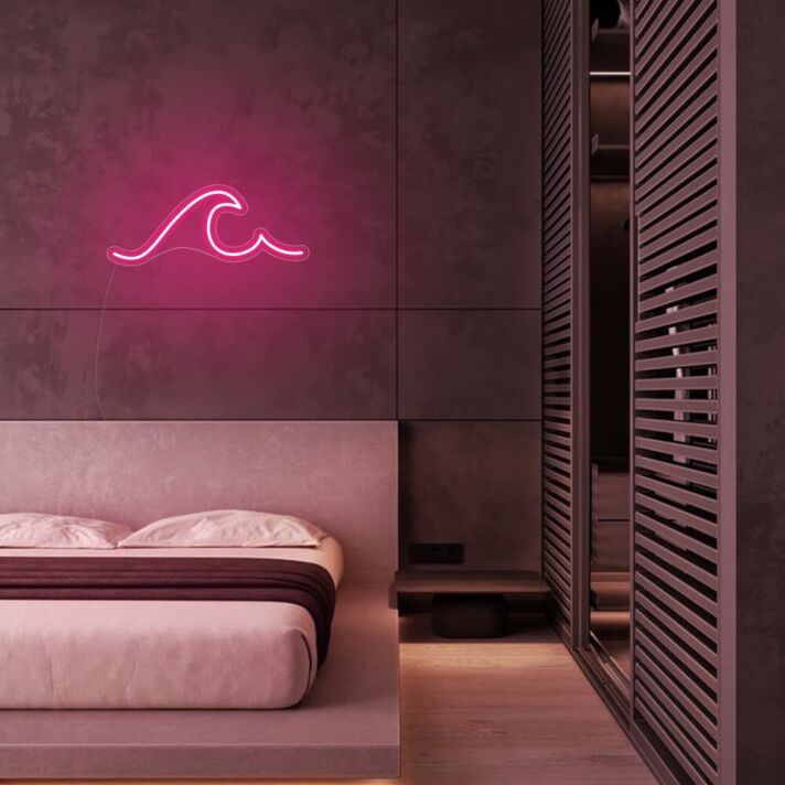 Meereswelle LED-Neonschild Schlafzimmer
