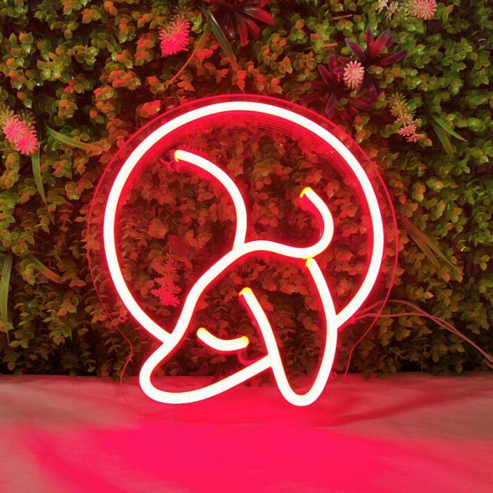 Hundekopf im Kreis LED-Neonschild Wohnzimmer Haustierladen