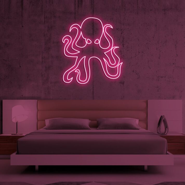 Oktopus LED-Neonschild für Schlafzimmer oder Wohnzimmer