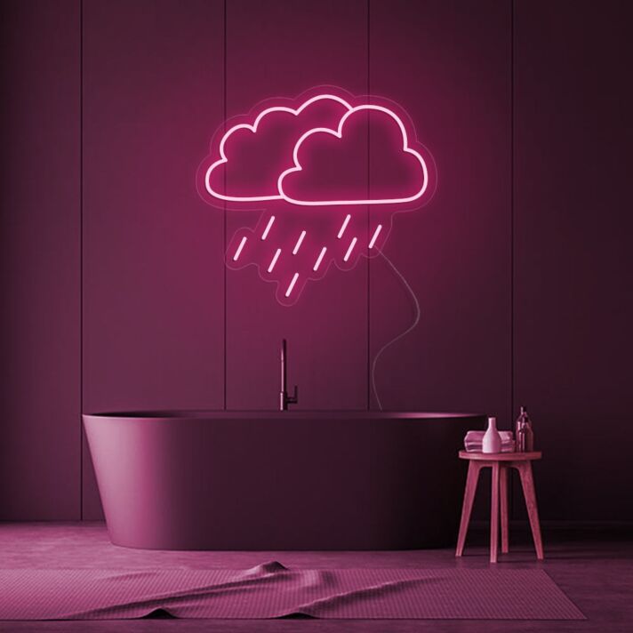 Regenwolke LED-Neonschild für Badezimmer Wohnzimmer