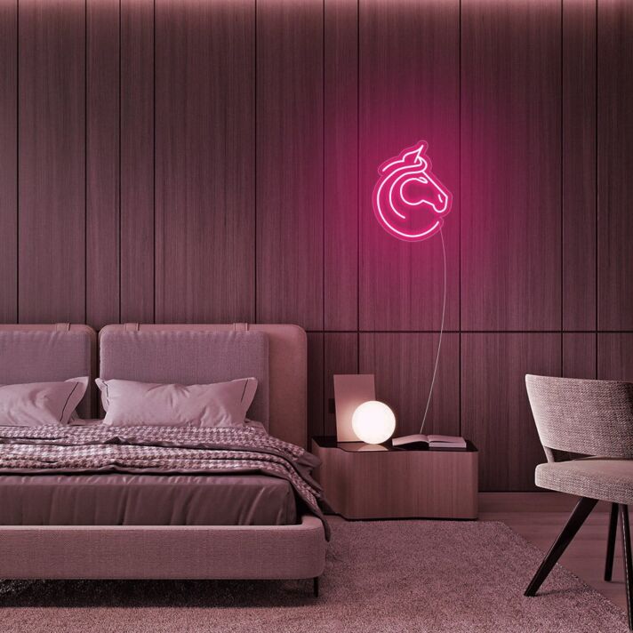 Pferdekopf LED-Neonschild Schlafzimmer