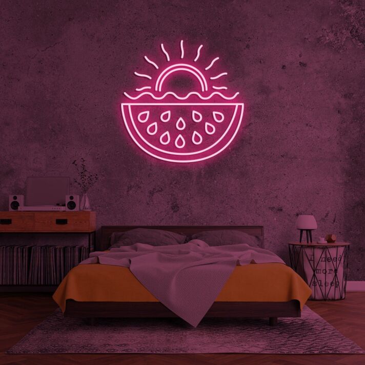 Wassermelone mit Sonne LED-Neonschild Schlafzimmer Wohnzimmer