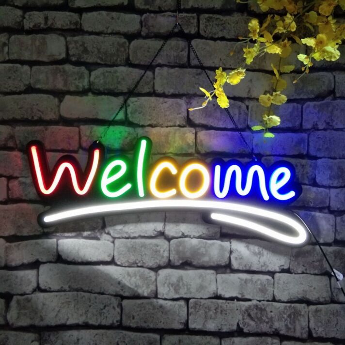 Welcome LED Neonschild für Eingang und Geschäft