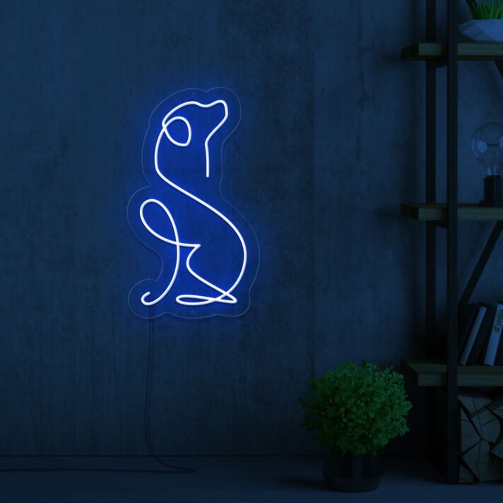 sitzende Katze LED-Neonschild Wohnzimmer Haustierbereich