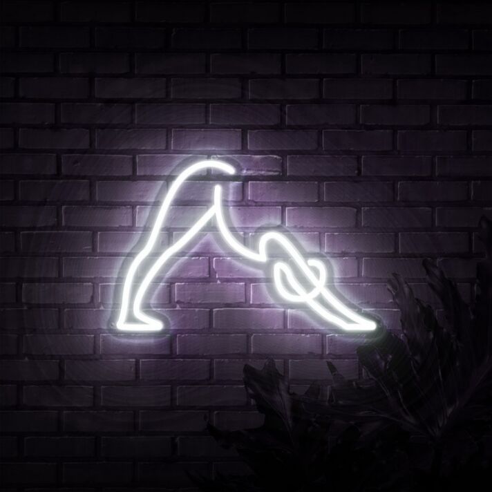 Yoga Pose Herabschauender Hund LED-Neonschild Yoga Studio Wohnzimmer