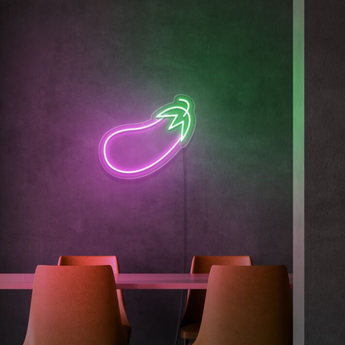 Aubergine LED-Neonschild für Restaurant Küche