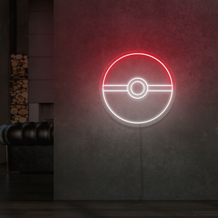 Pokéball Symbol LED-Neonschild für Gaming Zimmer