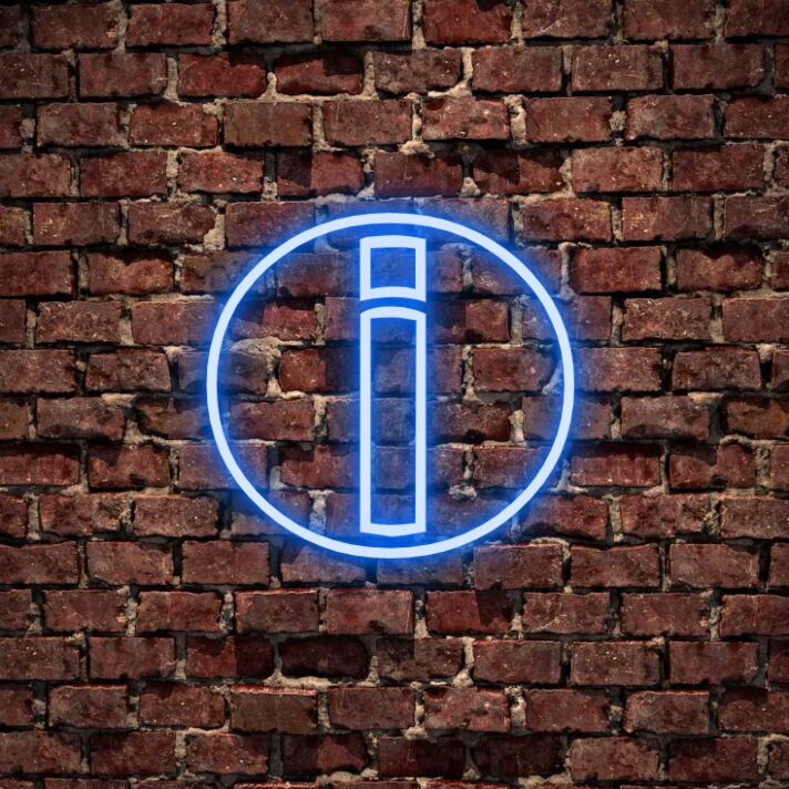 Informationssymbol LED-Neonschild für Geschäft Büro