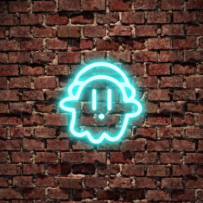 Geist mit Kopfhörern LED-Neonschild Gamingzimmer