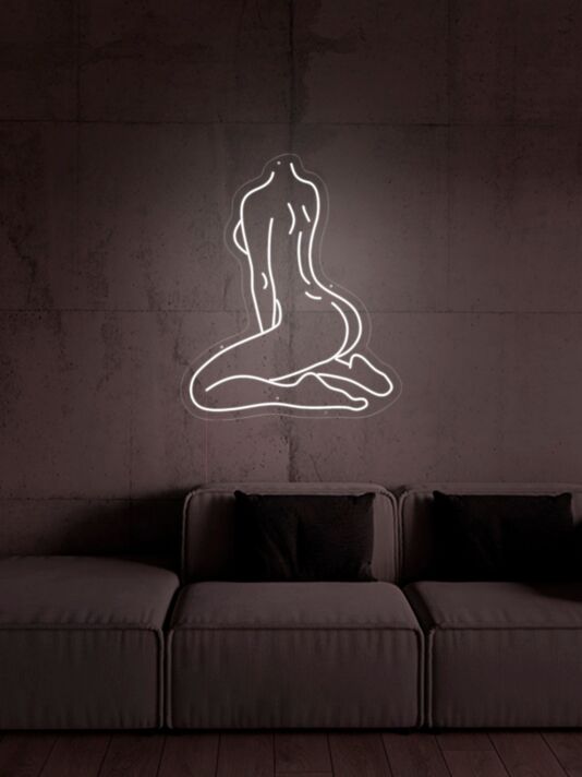 Künstlerische Silhouette einer sitzenden Frau LED-Neonschild Wohnzimmer