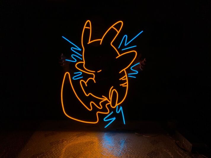 Comicfigur Pikachu LED-Neonschild für Kinderzimmer Gamingzimmer