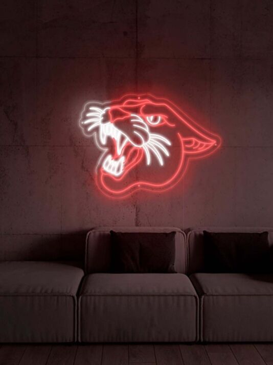 Pantherkopf LED-Neonschild Wohnzimmer Bar