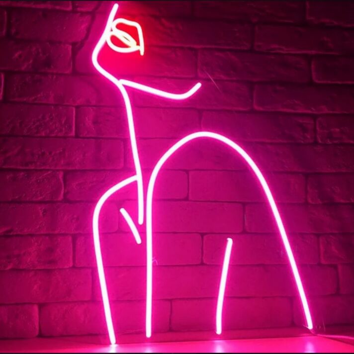 Minimalistische Silhouette einer Frau LED-Neonschild Wohnzimmer Atelier