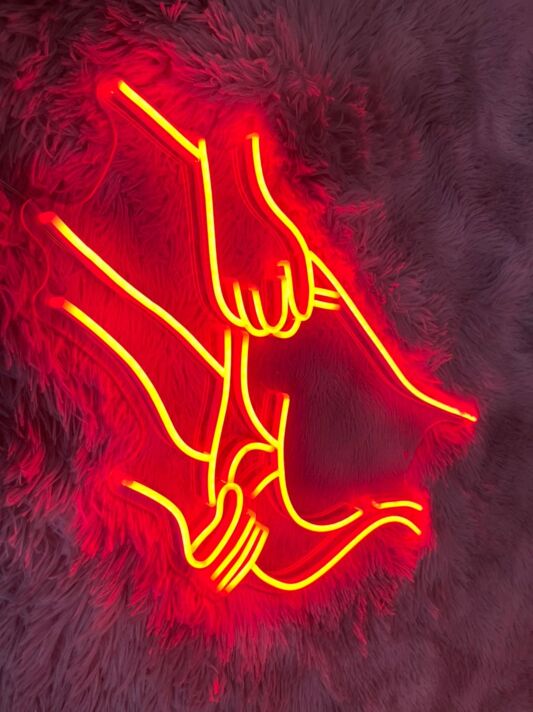 Händchenhaltendes Paar LED-Neonschild Wohnzimmer Schlafzimmer