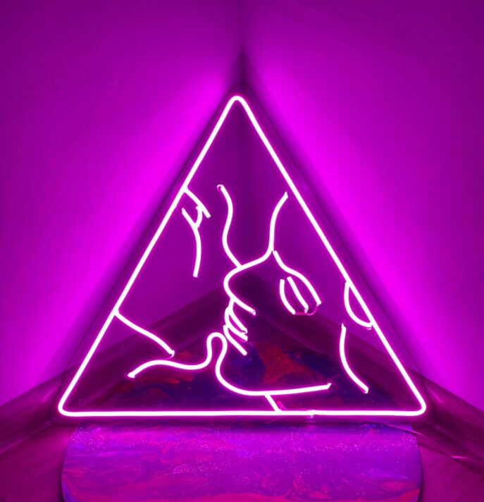 Kuss Silhouette LED-Neonschild Wohnzimmer Schlafzimmer