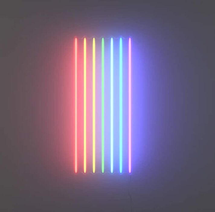 Vertikale Regenbogenstreifen LED-Neonschild Wohnzimmer Bar