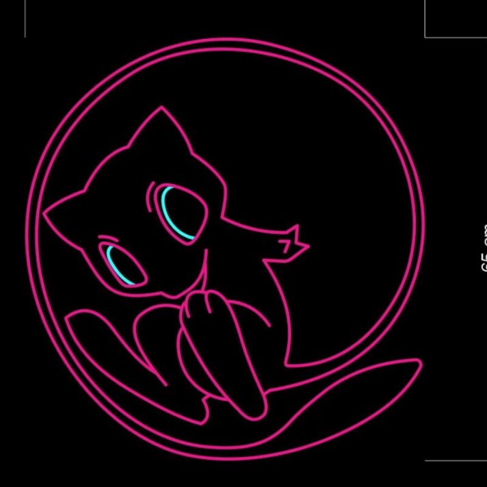 Comic-Katze im Kreis LED-Neonschild für Gamingzimmer