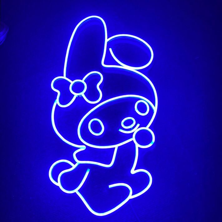 niedlicher Hase mit Schleife LED-Neonschild Kinderzimmer