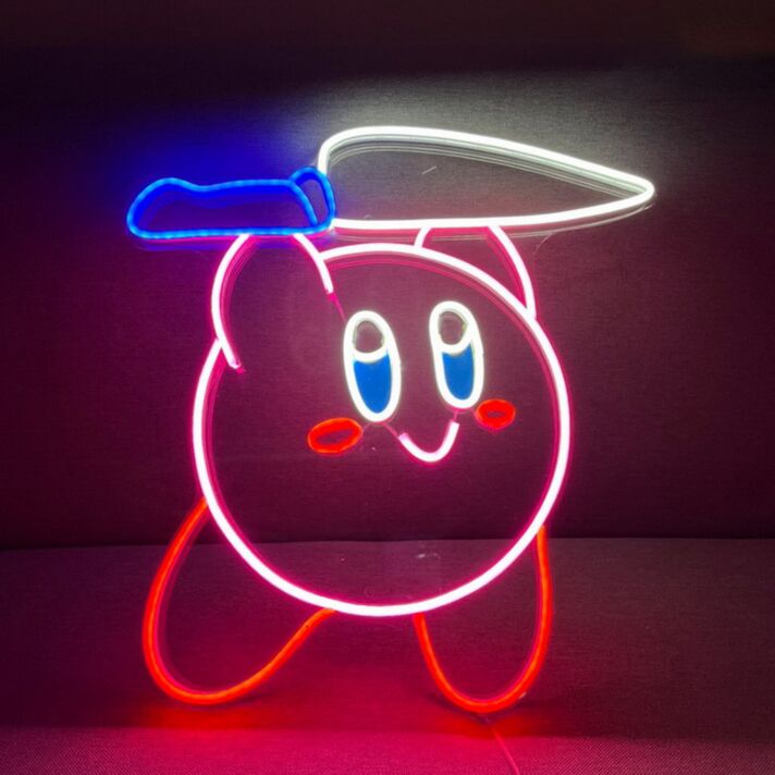 Videospielfigur mit Kochmütze LED-Neonschild Gaming Kinderzimmer