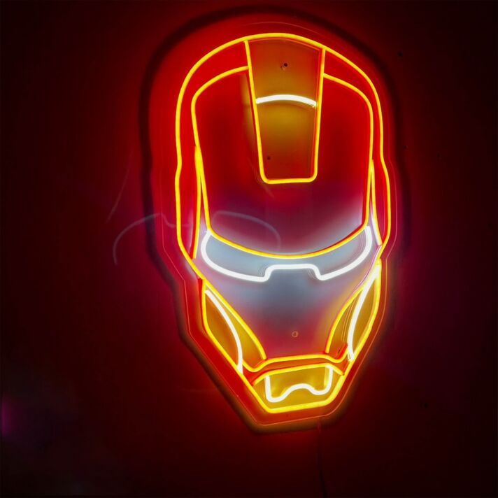 Superheldenmaske LED-Neonschild für Gamingzimmer und Wohnzimmer