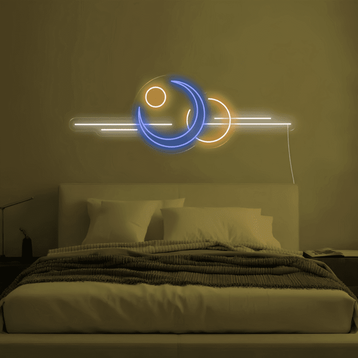 Mond und Sonne LED-Neonschild Schlafzimmer Wohnzimmer