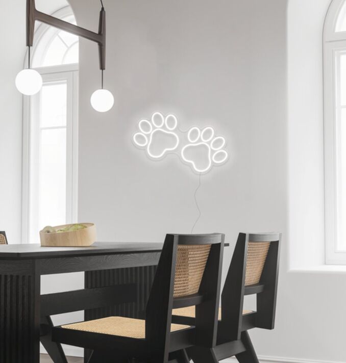 Pfotenabdrücke LED-Neonschild Wohnzimmer Kinderzimmer
