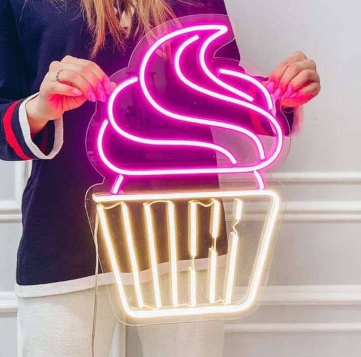 Cupcake LED-Neonschild für Café und Küche