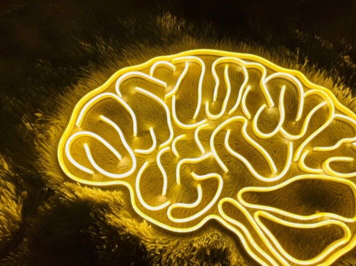 Leuchtendes Gehirn LED Neonlicht Kreative Wanddekoration für Büro Studio und Wohnzimmer