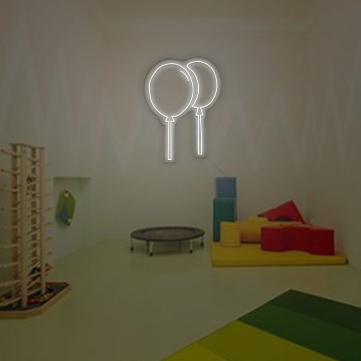 zwei Luftballons LED-Neonschild für Kinderzimmer Partydeko