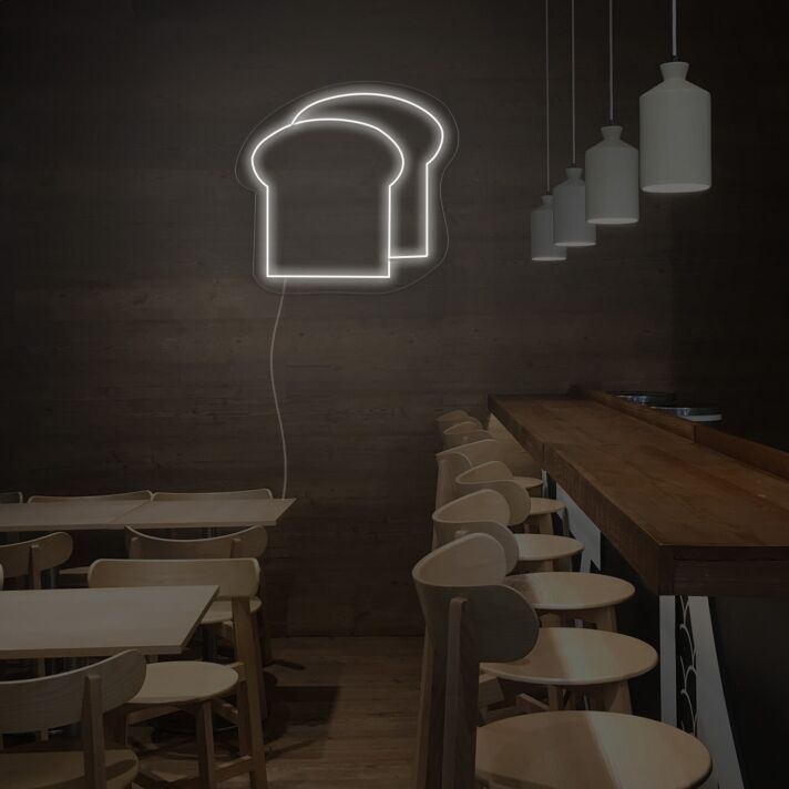 Brotscheiben LED-Neonschild für Café und Bäckerei