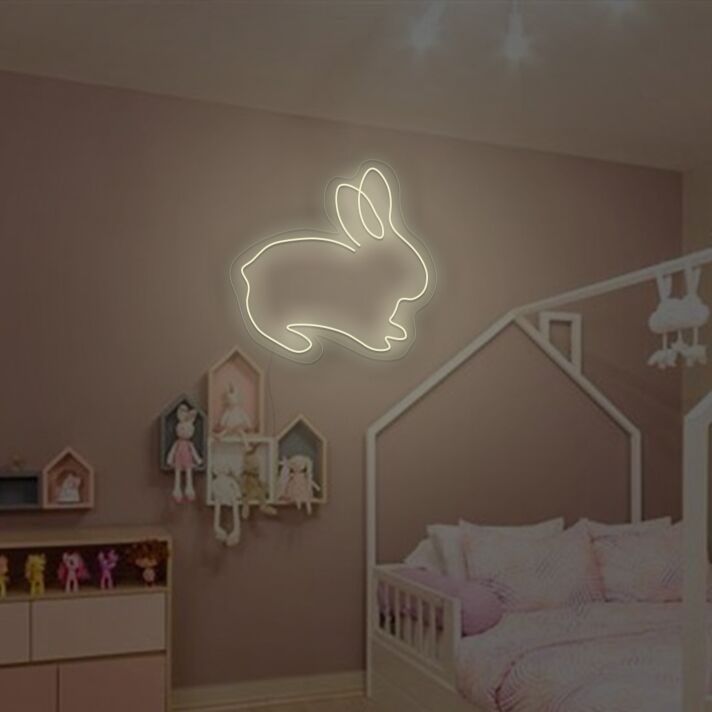 Kaninchen LED-Neonschild Kinderzimmer