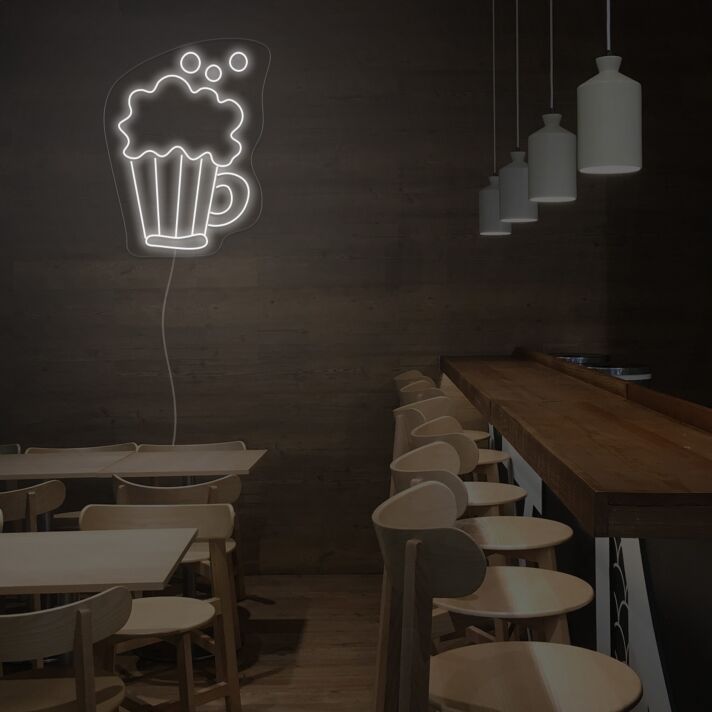 Bierkrug mit Schaum LED-Neonschild für Bar und Restaurant