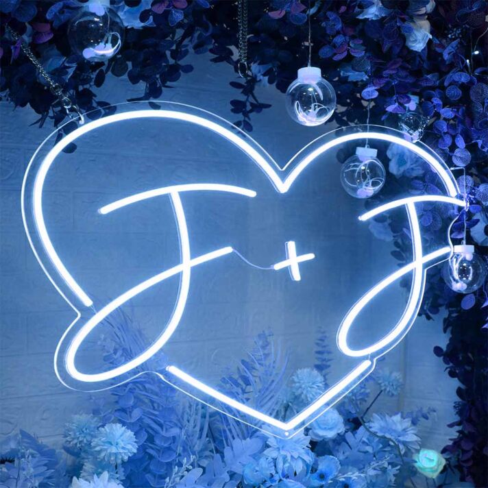 Personalisierte Initialen Herz Neon LED Neonschild