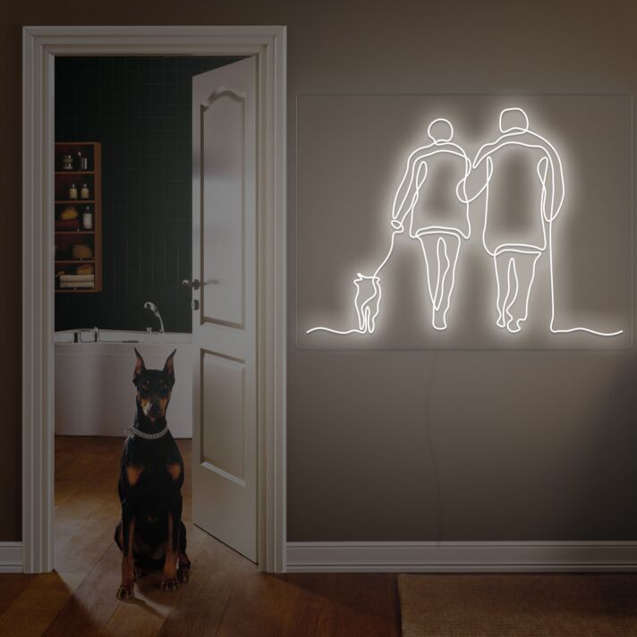 Spaziergang mit Hund LED-Neonschild Wohnzimmer Flur