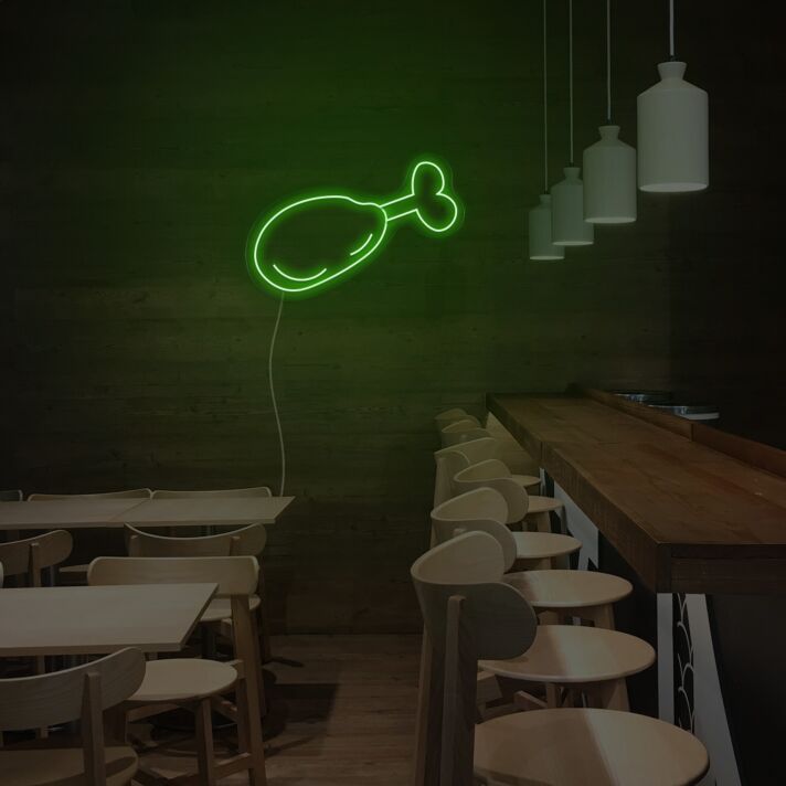 Hähnchenschenkel LED-Neonschild für Restaurant Imbiss