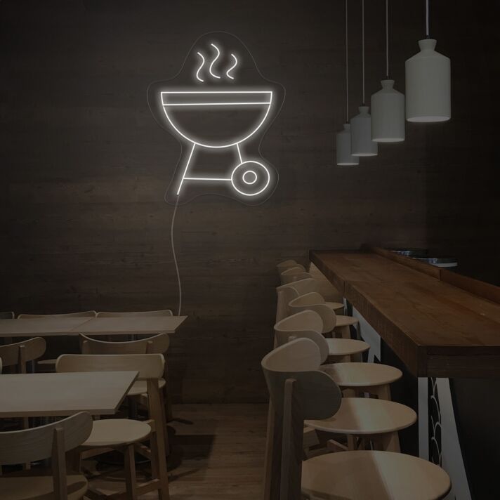 Grill mit Rauch LED-Neonschild für Restaurant Bar