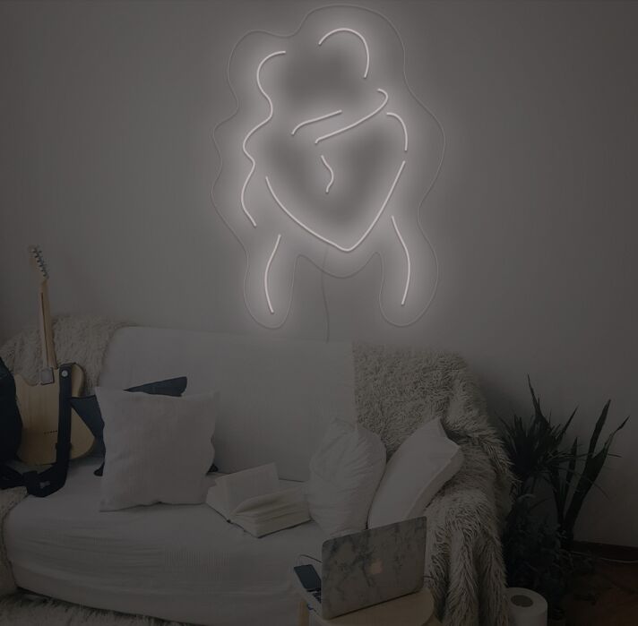Umarmendes Paar LED-Neonschild Wohnzimmer Schlafzimmer