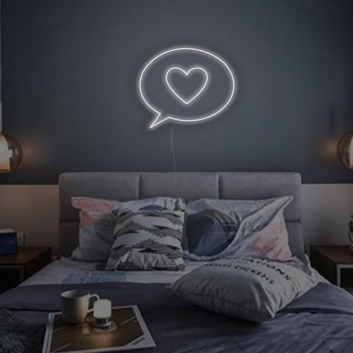 Sprechblase mit Herzsymbol LED-Neonschild Schlafzimmer Wohnzimmer