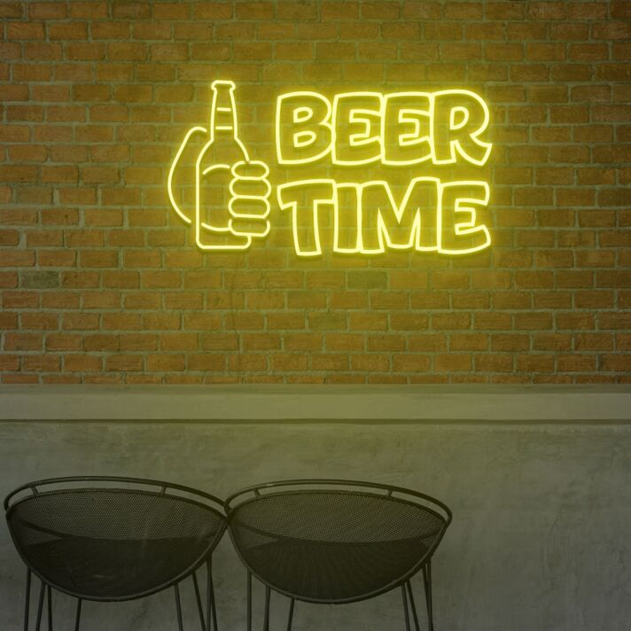 BEER TIME LED-Neonschild für Bar und Club