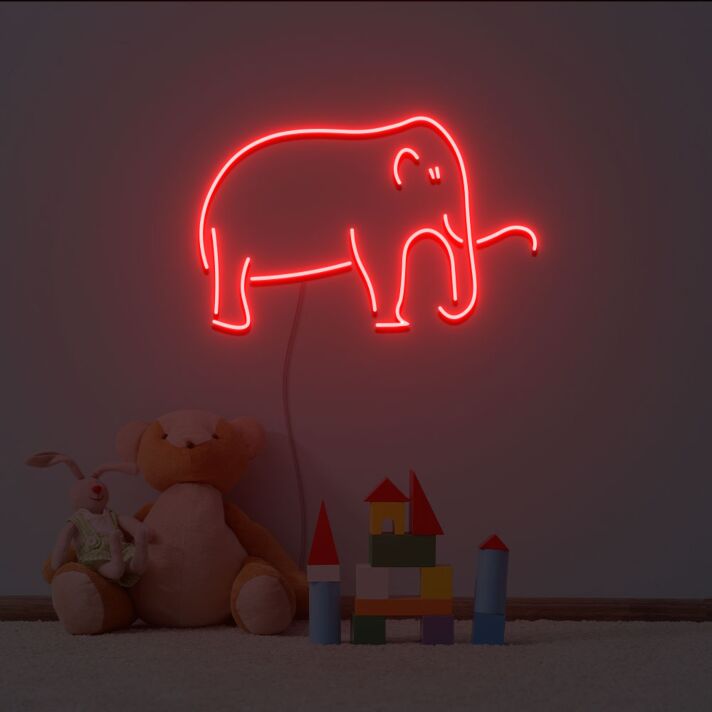Elefant LED-Neonschild für Kinderzimmer Wohnzimmer