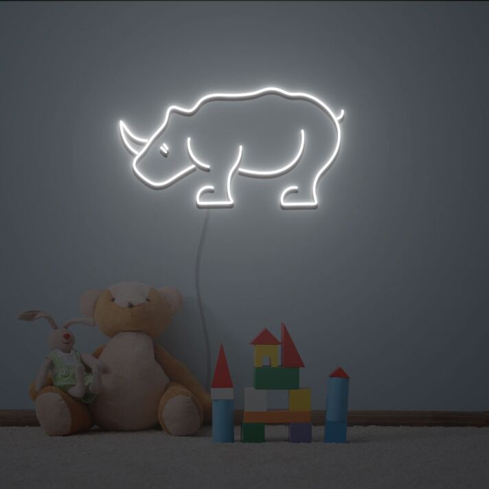 Nashorn LED-Neonschild für Kinderzimmer Wohnzimmer